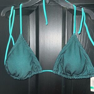 Turquoise Fishnet Bikini Top